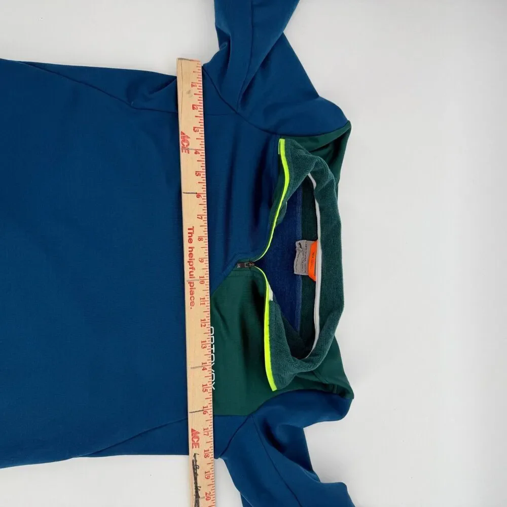 Ortovox Fleece Light Neck Zipper Jacket Outdoor Ski Hike Wool Blue Men Size S